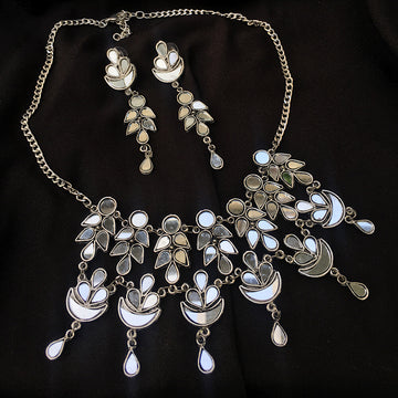 Abstract Mirror Necklace & Earrings